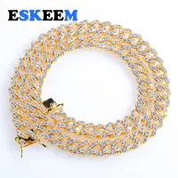 

Hiphop Jewelry 8mm Vacuum 18K Gold Plated Iced Out AAAA CZ Cuban Link Necklace Chain Wholesale