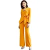 Customized Designs Ladies Turn-Down Collar Yellow Women Suits