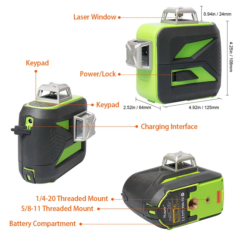 12 lines level 3D high precision laser level