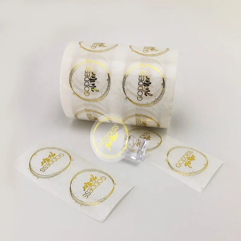 
Custom Gold Foil Stamping Clear Logo Printed Transparent Circle Stickers Clear Round Sticker Printing  (60733086302)