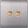 British standard high quality multi-function 86*86mm tel & net wall socket double outlet