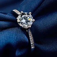 

Pure Sterling Silver 925 Ring Wedding Women OEM/ODM Elegant Moissanite CZ Diamond Ring for the Bride DS0099