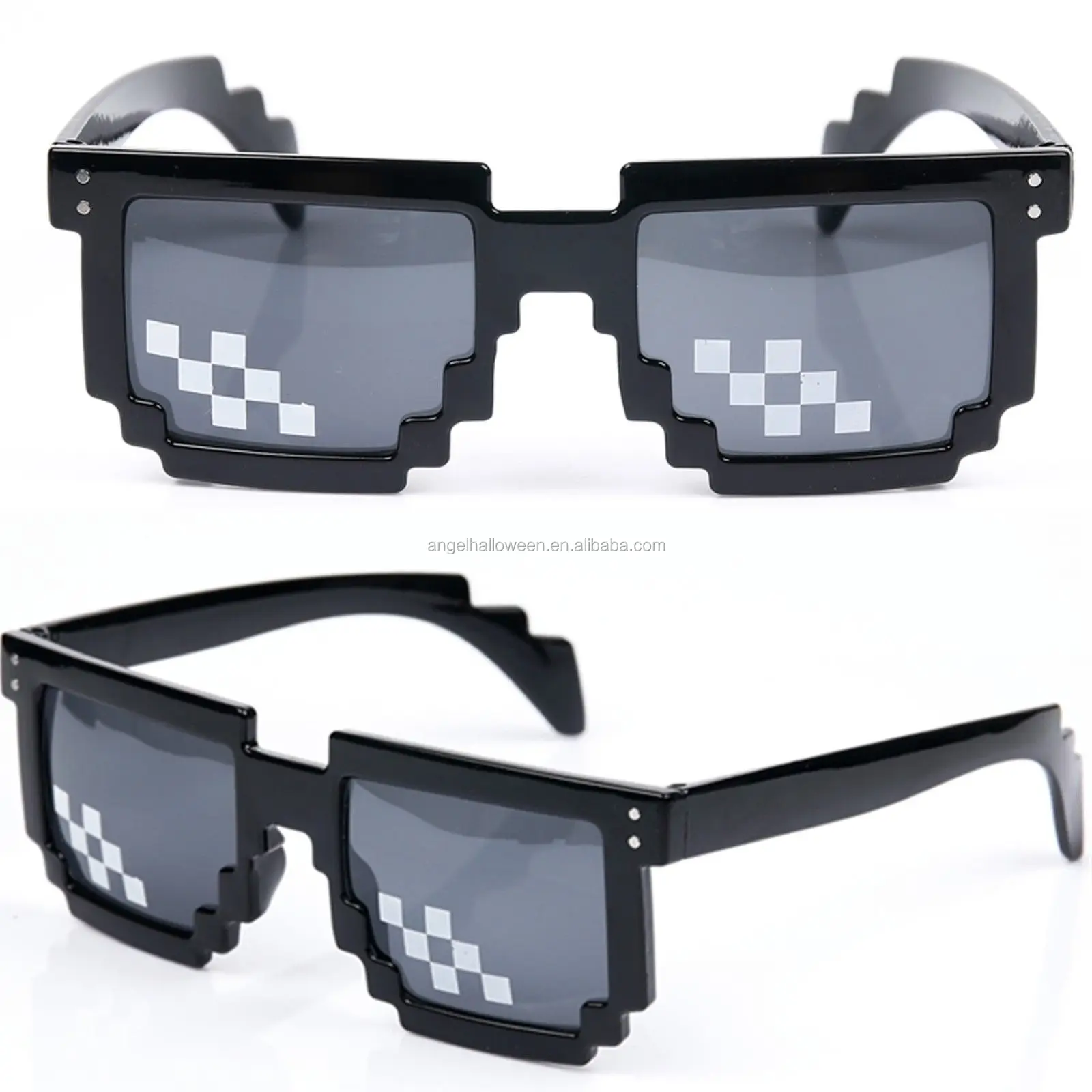 Block 8-bit Pixel Sunglasses Video Game Geek Party Favors Black Red ...