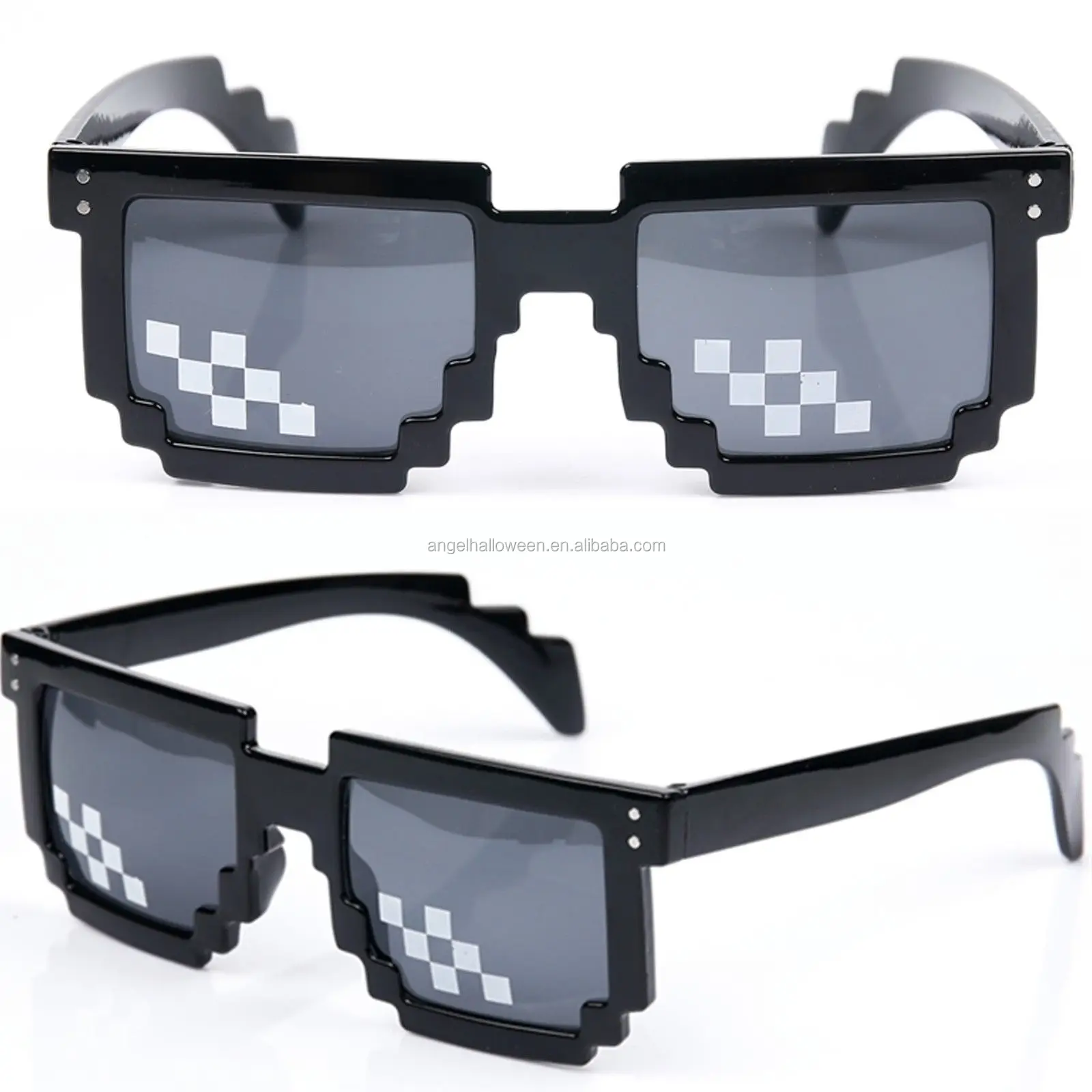 Block 8bit Pixel Sunglasses Video Game Geek Party Favors Black Red