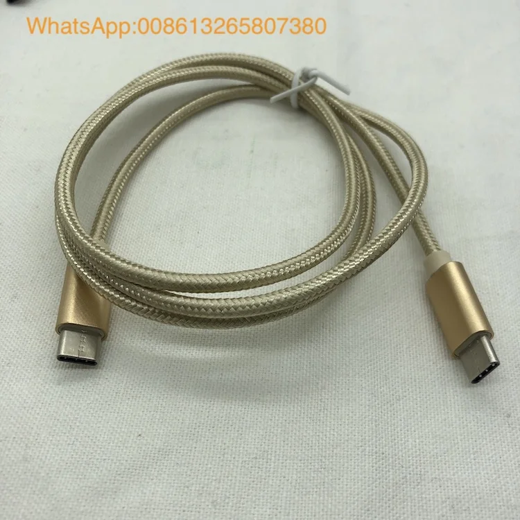 

double C head charging cable 1m fast charge 3A Type-c to type-c data cable for Apple MacBook, Black white gold