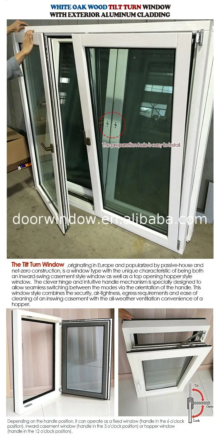 Factory Directly Sell tilt and turn wood windows price tempered glass