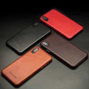 QIALINO Luxury Genuine Leather Phone Case iPhone X