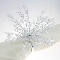 

crystal beads flower napkin ring for wedding decoration flower napkin holder,