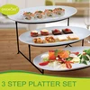 ONE-MORE Serveware 3-Step Platter Set with Black stand