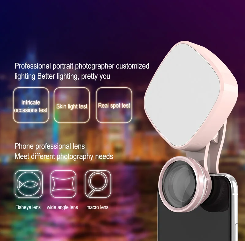 Universal Smartphone rk27 selfie flash led light with Camera Lens clip for mobile phone Mini LED Selfie Ring Light