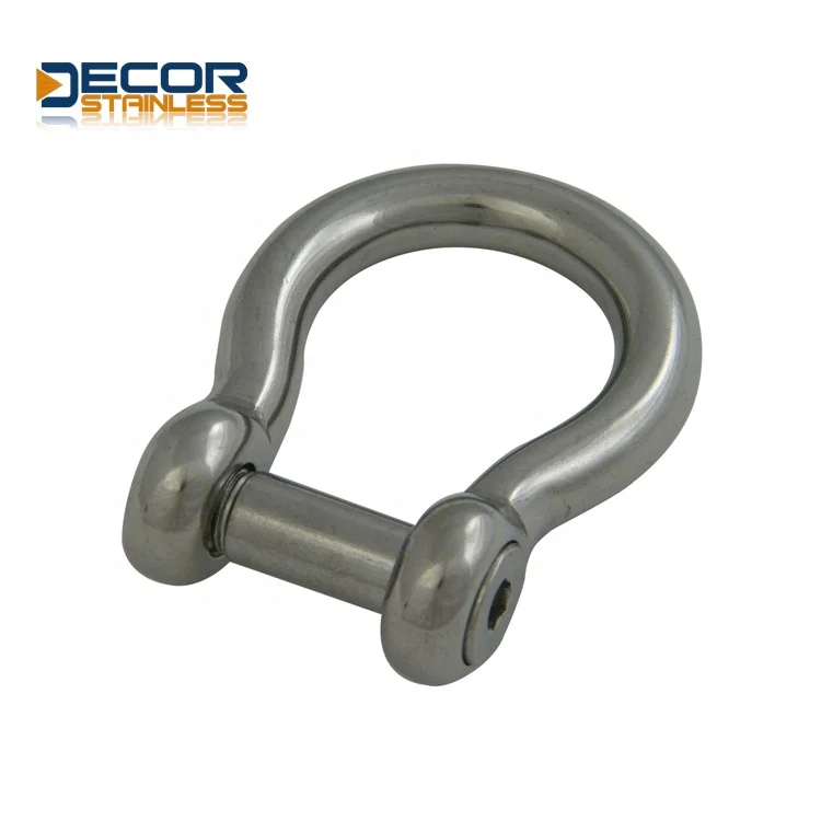 
stainless steel bow shackle with safety pin 
