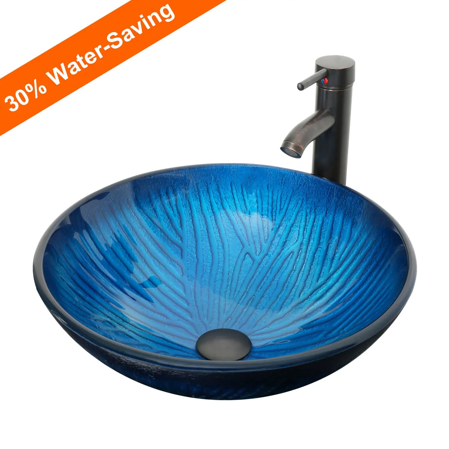Buy Eclife Round Tempered Glass Bathroom Vessel Sink Combo