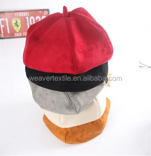 Fashion Custom Suede Painter Hat Beret Caps Pumpkin Octagonal Hat/cap