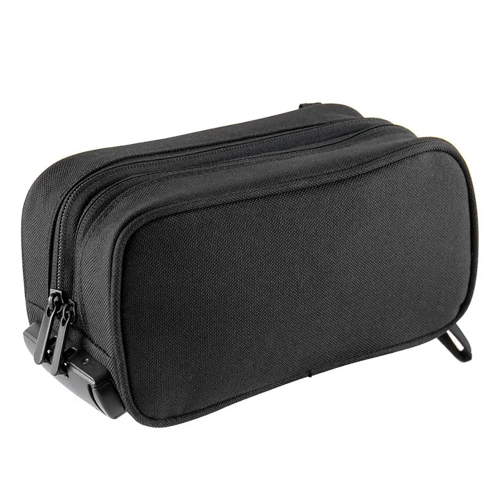 

Smell Proof Pouch With Combination Lock Premium Waterproof Double Zipper Lining Travel Bag Durable Double Compartment Case, Black,customized color is available