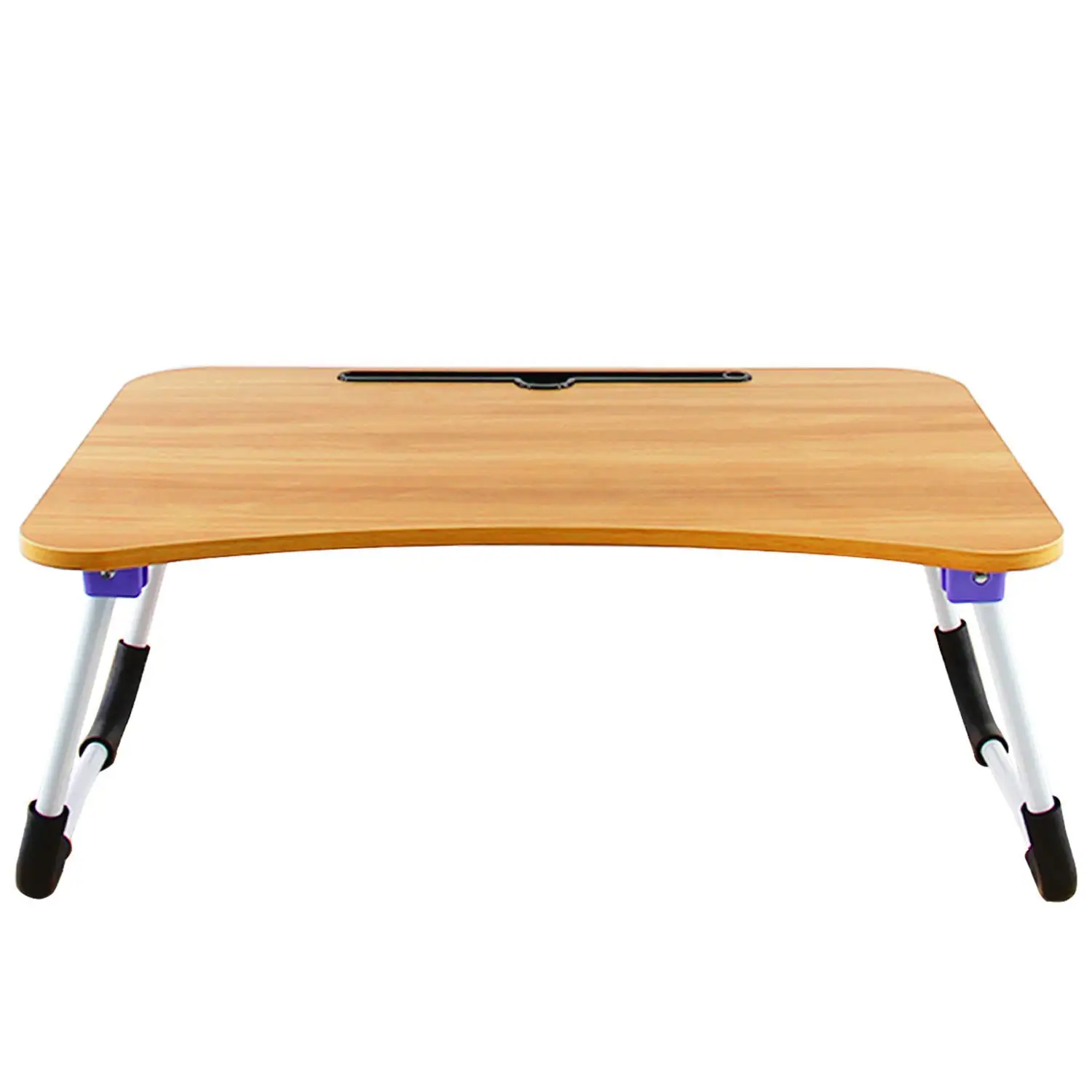 DL Furniture - Large Foldable Bed Tray Lap Desk, Perfect for Watching Movie on Bed Or As Personal Dinning Table | Natural Wood with Cell Phone Holder