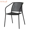 Factory wholesale stackable black metal frame armrest wholesale baroque dining chair