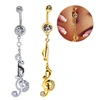 Body Piercing Navel Rings Music Note Crystal Clear Dangle Belly Button Rings