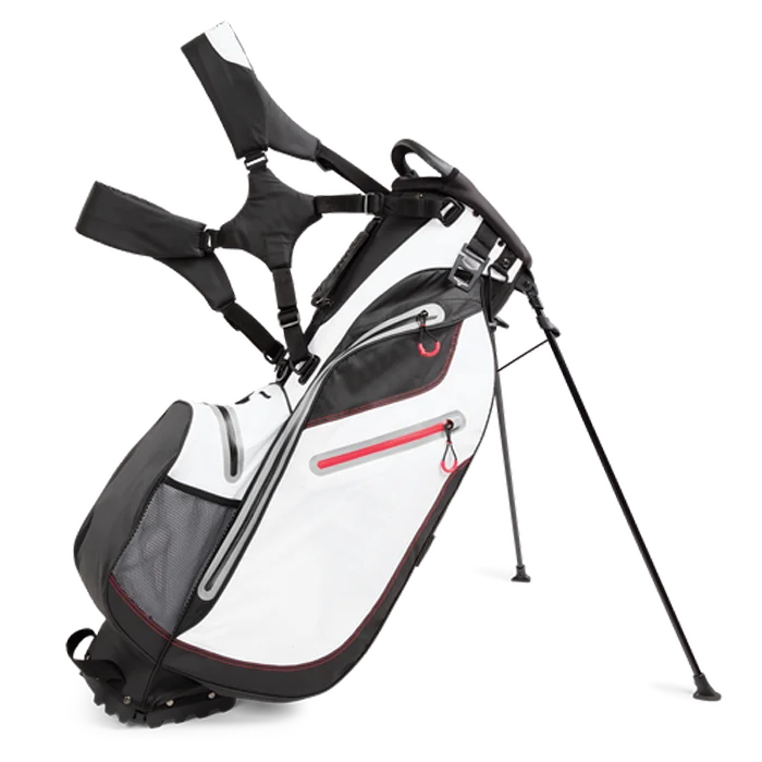 Oem Customized Grey White Golf Stand Bag With Valuable Pockets 14 Way