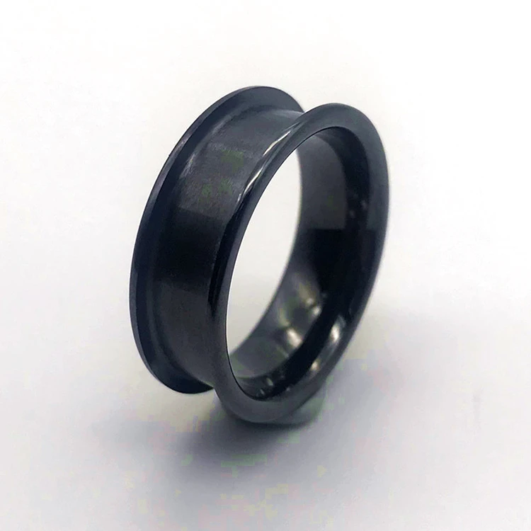 

Wholesale Groove Wedding Ring Black Zirconia Ceramic Blank Ring Core for Inlay
