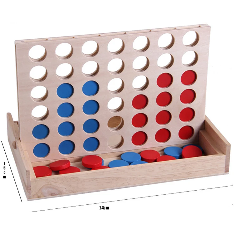 

Wooden Traditional Tabletop Connect 4 Board Game, As the picture
