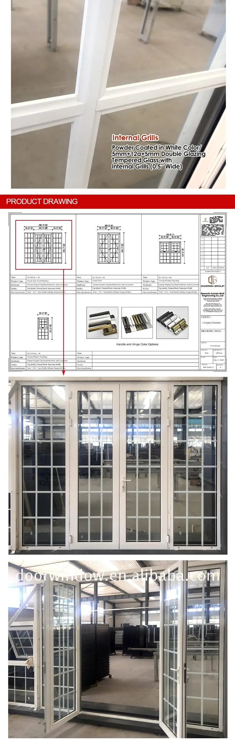 Factory style window office door with glass house design
