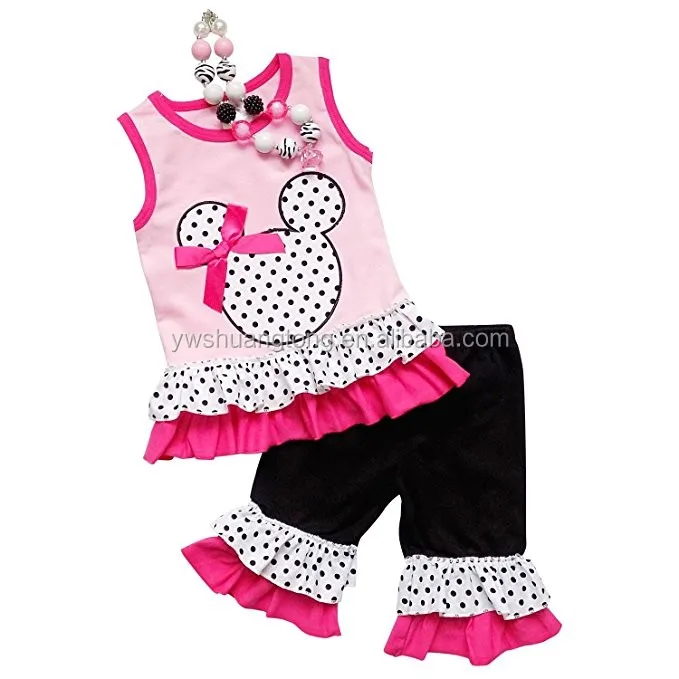 

short sleeve ruffle baby girl princess party outfits remake clothes sets, Picture