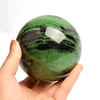 2019 China factory price spiritual property gifts decorative natural healing stone ruby zoisite crystal ball