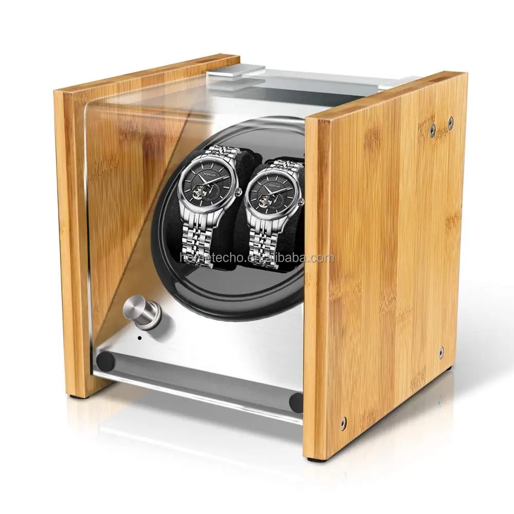 

Watch Winder Box for Automatic Watches Craftsmanship 100% Bamboo Wood watch Case, Wood color