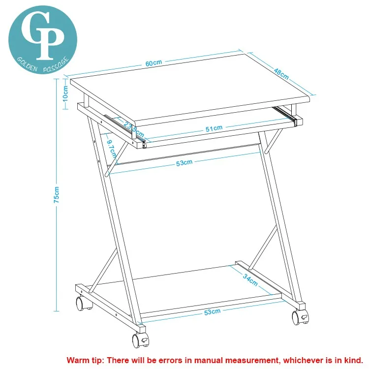 Cheap And Movable Computer Desk Computer Table With Wheels For Pc Home