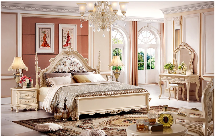 New design rolyal furniture bedroom sets luxury bedroom king size bed set apartment for sale