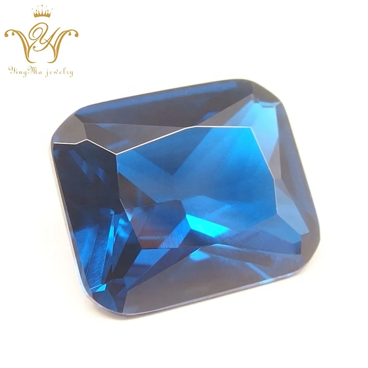 

113# Synthetic Spinel Gemstone Octagon Cut Blue Spinel
