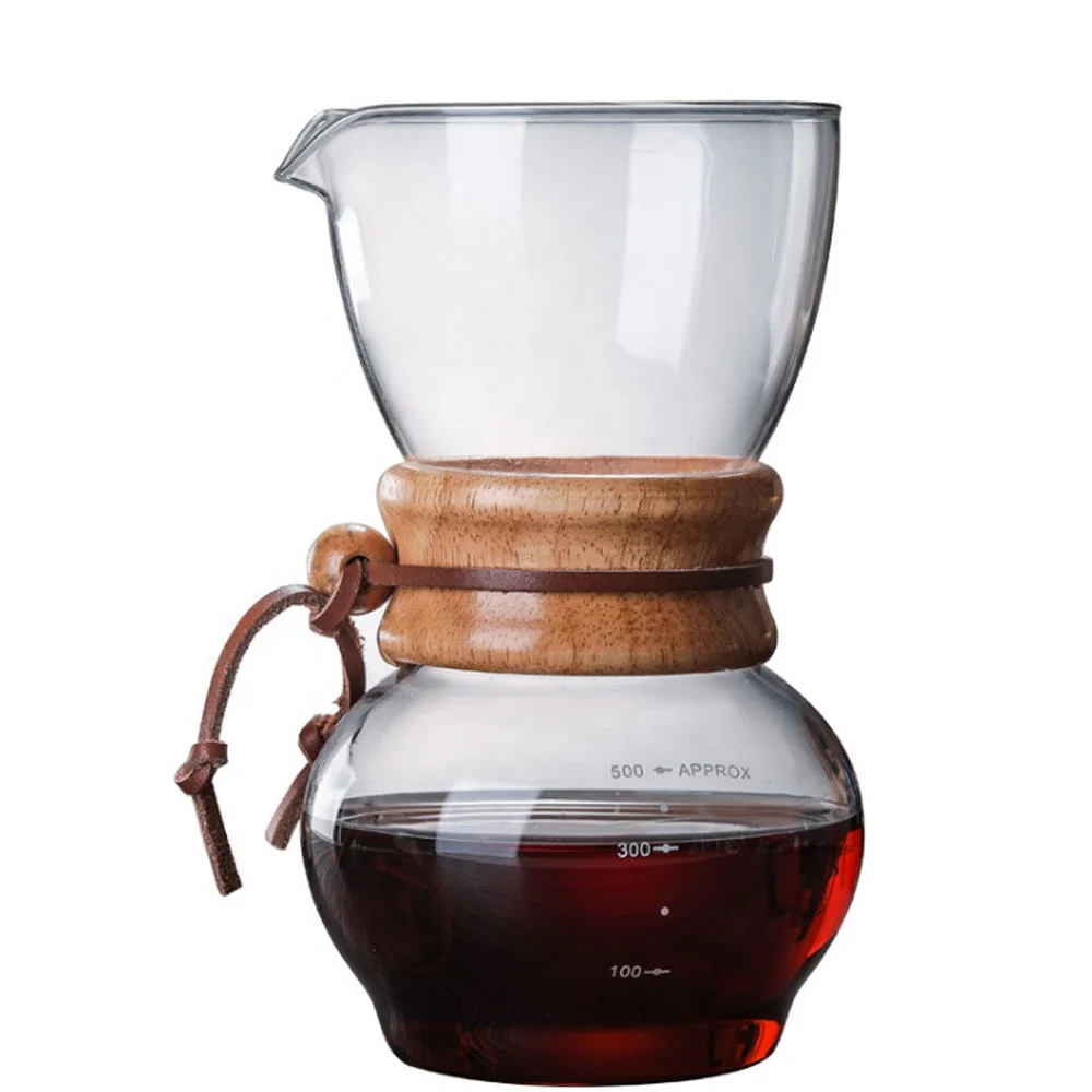 

Ecocoffee BD4/BD4S amazon hot sellings kitchen accessories heat resistant glass pour over coffee maker glass coffee pot, Clear