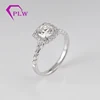 1.5mm melee accents stones paved ring synthetic moissanite cushion cut wedding ring