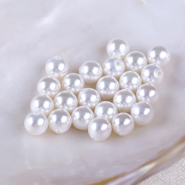 
8mm Customize White Color Shell Pearl Bead with Half Drill  (60716867918)