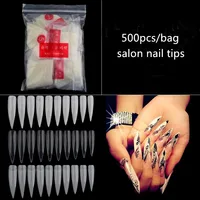 

500pcs excellent quality sharp stiletto nail tips false acrylic nail art tips nails