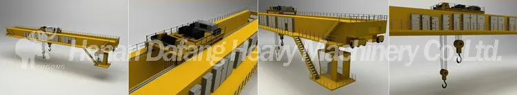 QD Type 50tons Double Girder Overhead EOT Crane with Heavy Hook