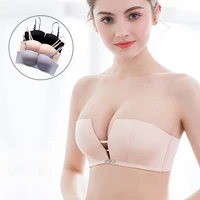 

TuKIIE Sexy Push Up Bralette Deep-V Brassier Invisible Wire Free Top Adjustable Wedding Dress Seamless Lady Strapless Bra