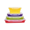 Multicolour 4 Pack Flat Stacks silicone Collapsible Food Storage Containers