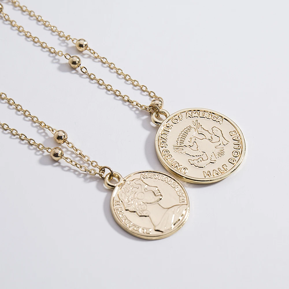 Multi layered coin necklace Clearance