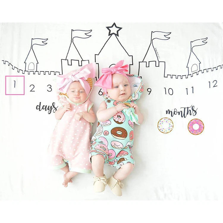 Wholesale Photography Props Baby Milestone Blanket for gift