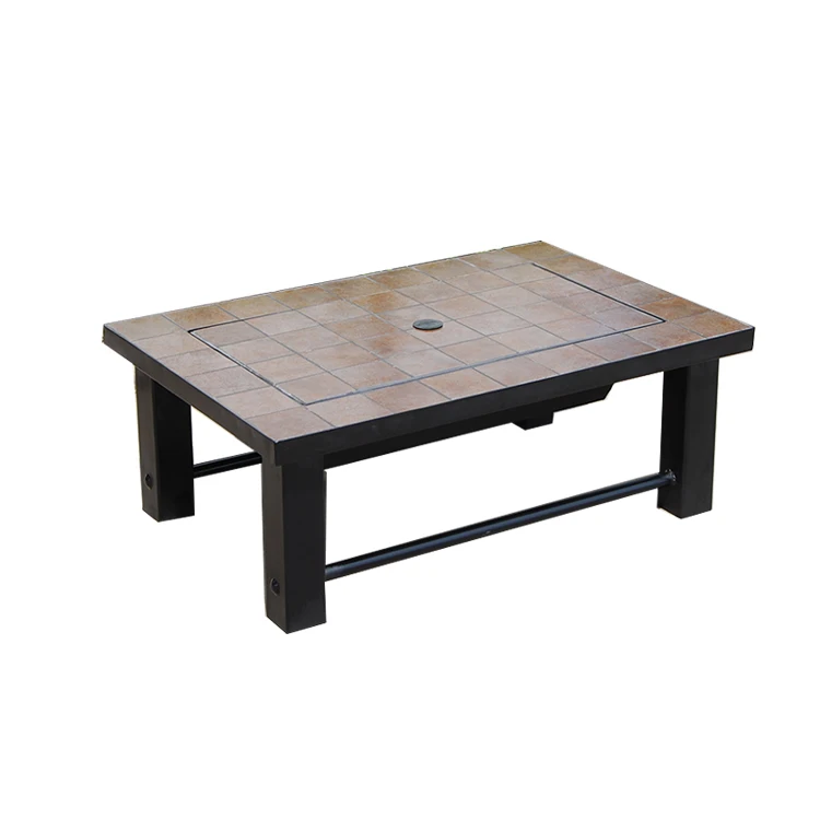 Outdoor Square Ceramic Tiles Top Table Fire Pit Buy Ceramic Fire