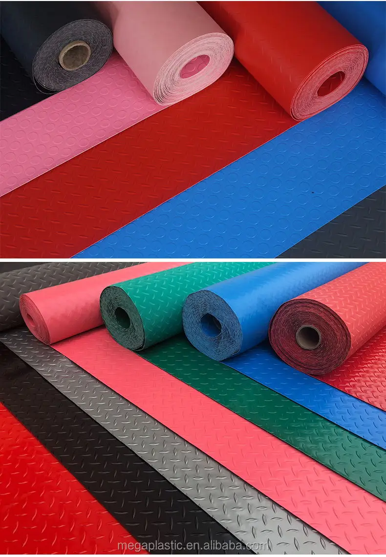 High Quality 2.0mm Pvc Plastic Flooring Anti Slip Mats Rolls For Car