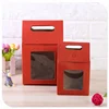Die-cut handle kraft paper box clear window box for cookies
