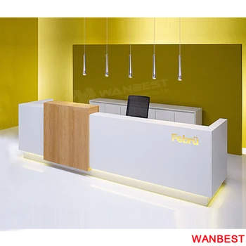 New Design Artificial Marble Wood Spa Restaurant Clinic Reception