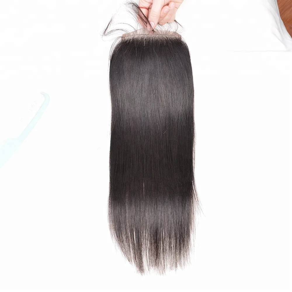 

Brazilian Human Hair natural color 4X4 Silky Straight Closure Lace Frontal