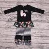 Winter Black Hello Here Baby Clothes High Quality Cotton Casual Long Sleeve Kids Clothing Outfits For Girls