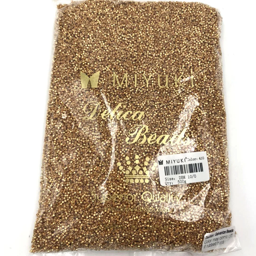 

Miyuki Delica 11/0 DB-410 500g/bag Gold Color -High Quality Expensive Seed Beads Bracelet Handmade Crystal Seed Beads, According to color card