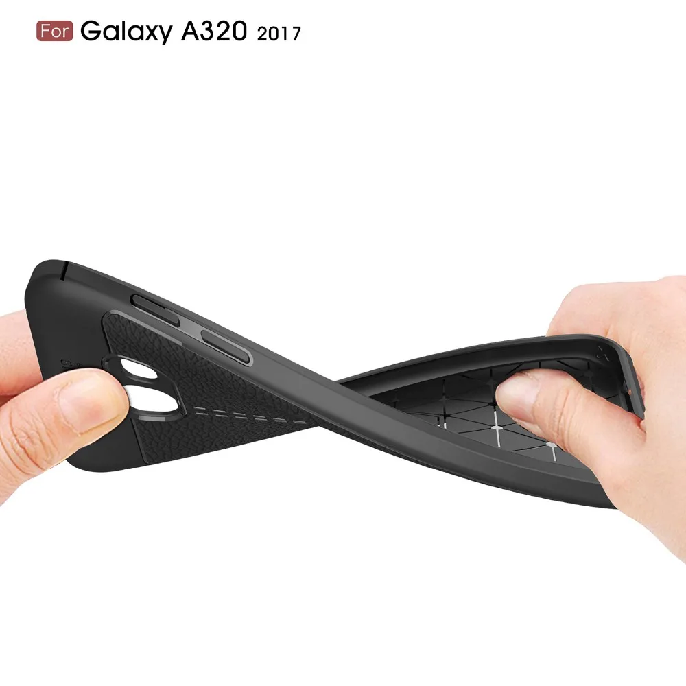 2017 New Design Carbon Fiber Lichee Pattern For Samsung Galaxy A3 2017 Soft TPU Case For Samsung Galaxy A3 2017