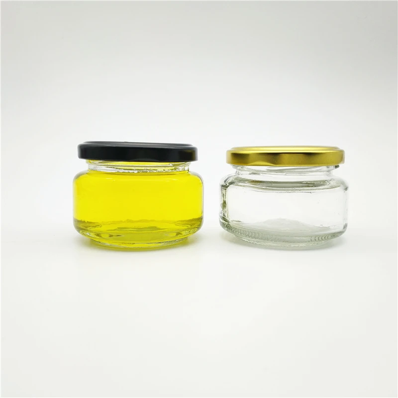 4oz 120ml empty flat round glass jar for Caviar jam canning with lids