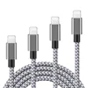 High Quality Mobile Phone USB Cord Data Charging Cable for iPhone X XR XS Max Type-C Micro USB Cable Dark Grey Silver Color Logo